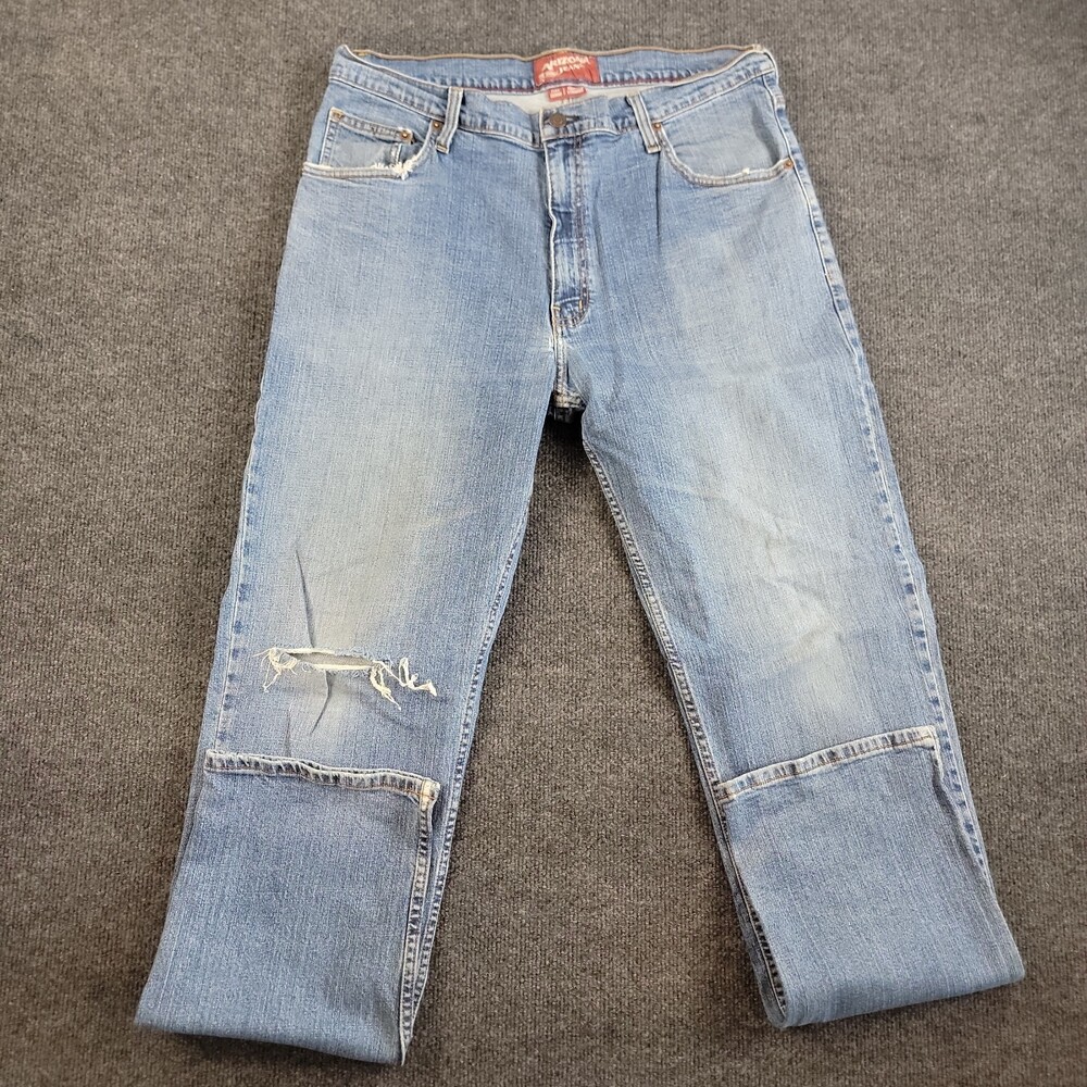 Arizona Jeans Co Men's Flex Relaxed Straight 36 x 34 Stretch Cotton Light Wash